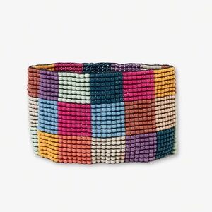 INK + ALLOY Multi Color Large Checkerd Stretch Bracelet NWT